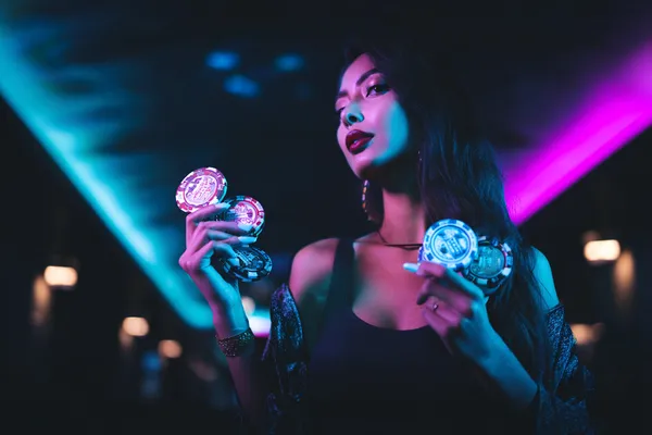 A person using their device against a moody casino-themed background, illustrating the smooth re-entry process at BV 8.